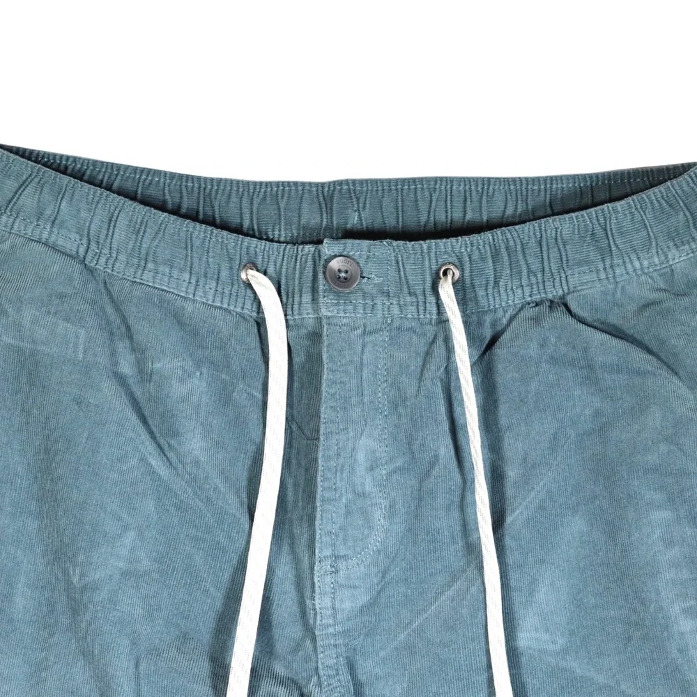 Vuori Optimist Pants Mens Large Teal Blue Corduroy Elastic Waist Drawstring V440